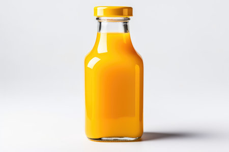 Bottle of fresh orange juice and isolated on white background. High quality photoの写真素材