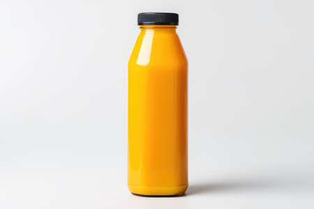 Bottle of fresh orange juice and isolated on white background. High quality photoの写真素材