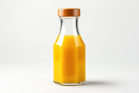 Bottle of fresh orange juice and isolated on white background. High quality photoの写真素材