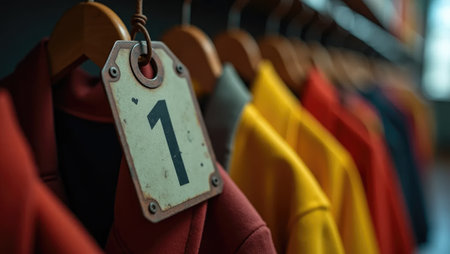 Close-up of a retro school locker tag symbolizing childhood memories. Perfect for graduation and nostalgic education content.の素材