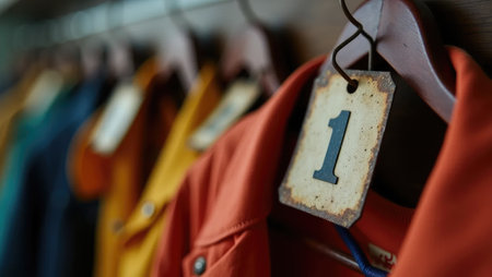 Close-up of a retro school locker tag symbolizing childhood memories. Perfect for graduation and nostalgic education content.の素材