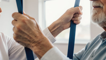 Realistic wellness moment focused on joint mobility and muscle careの素材