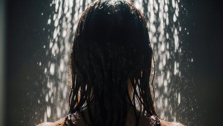 Sensory moment emphasizing purity and hydration in hair careの素材