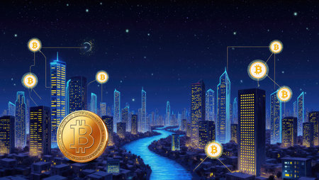 Metaphorical urban landscape of decentralized financial ecosystemの素材