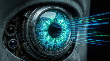 Neural Mirror: AI Portrait Exploring the Boundaries of Human Digital Consciousnessの写真素材