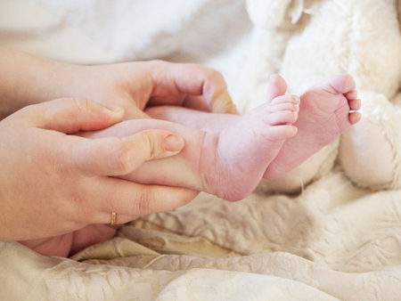 Legs of newborn baby