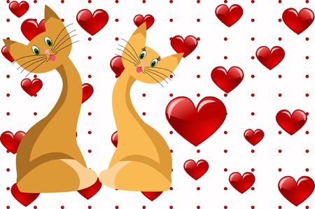 cat love heart  abstraction romance stylizedの写真素材