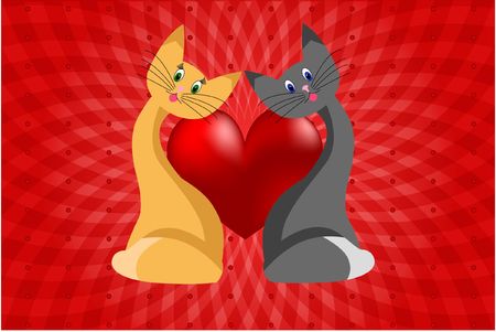 cat heart love abstraction romance stylizedの写真素材