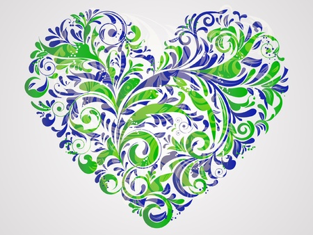 floral heart for saint valentines dayのイラスト素材