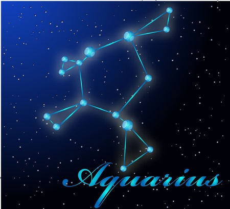 Aquarius astrological horoscopeのイラスト素材