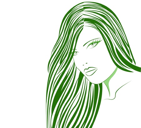 silhouette of pretty attractive girlのイラスト素材