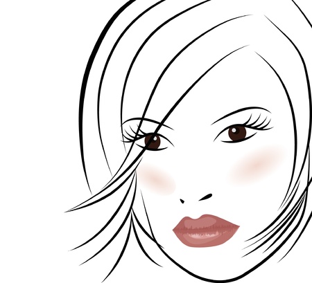 pretty attractive young girlのイラスト素材