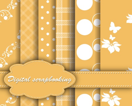 set of paper for scrapbookのイラスト素材