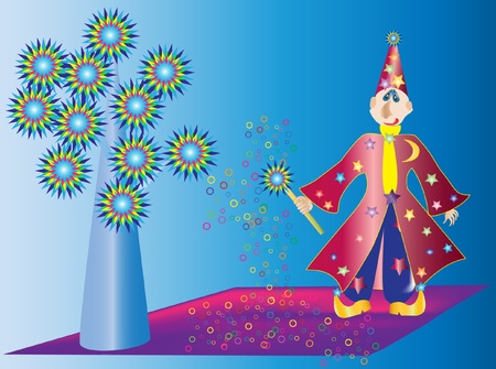 fakir with magic stickのイラスト素材