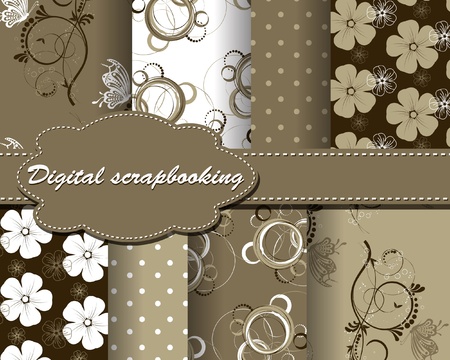 set of vector paper for scrapbookのイラスト素材