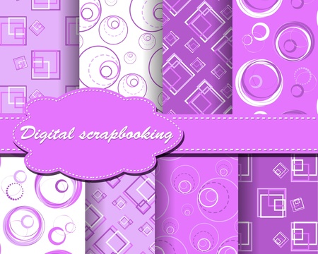 set of vector paper for scrapbookのイラスト素材