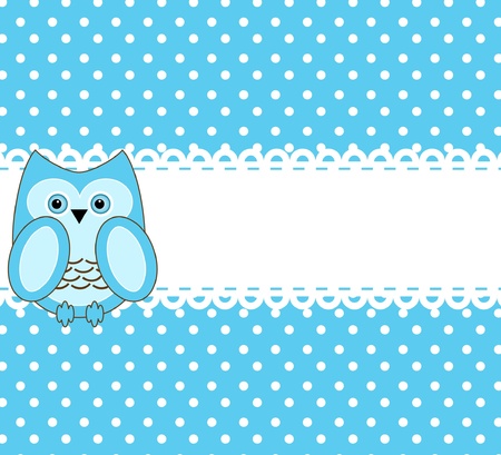 vector cute wise owls background for scrapbookのイラスト素材
