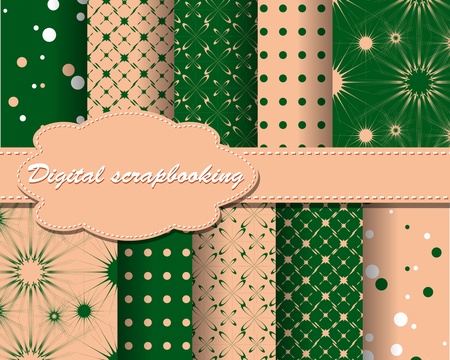 set of paper for scrapbookのイラスト素材