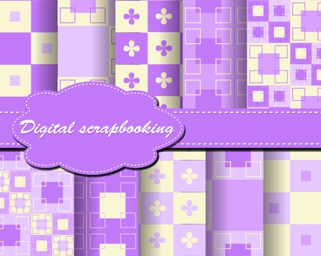 set of vector paper for scrapbookのイラスト素材
