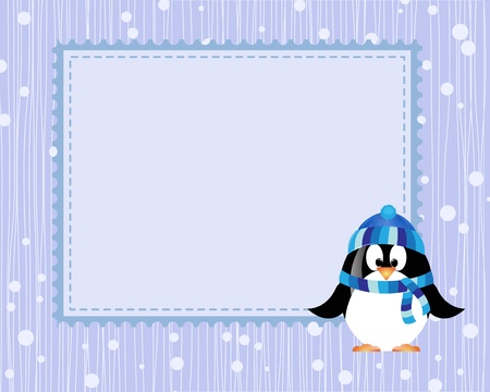 vector flower scrapbook background with pinguinumのイラスト素材