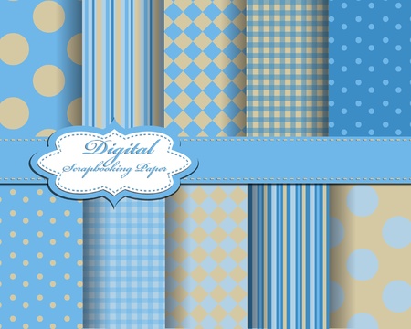 set of vector paper for scrapbookのイラスト素材