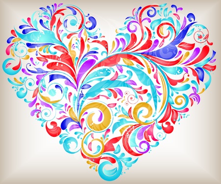 vector floral heart for saint valentines dayのイラスト素材