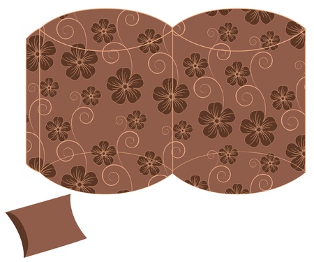 stylized pillow flower gift box templateのイラスト素材