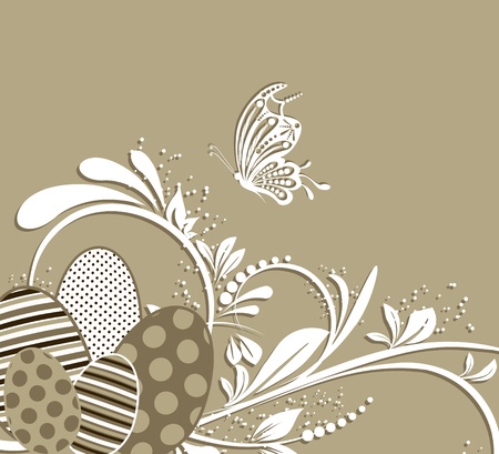 vector flower easter abstract background butterflyのイラスト素材