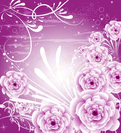 vector flower background for invitationのイラスト素材