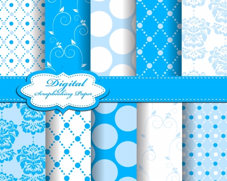 set of vector abstract paper for scrapbookのイラスト素材