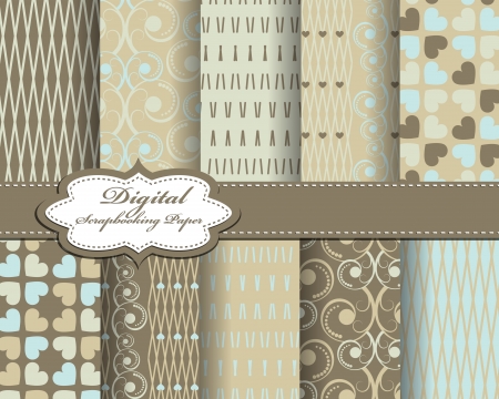 set of vector abstract paper for scrapbookのイラスト素材
