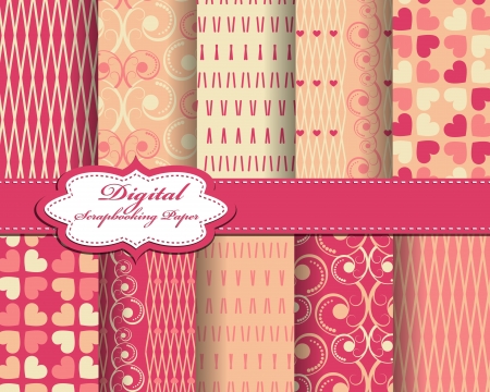 set of vector abstract paper for scrapbookのイラスト素材