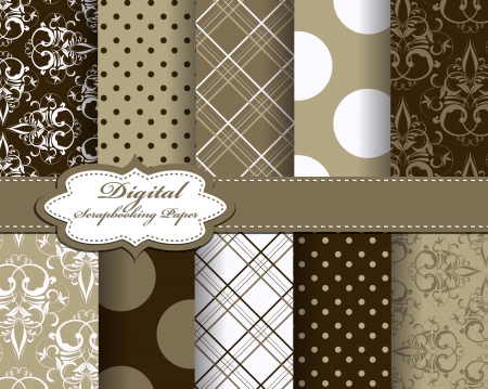 set of vector abstract paper for scrapbookのイラスト素材