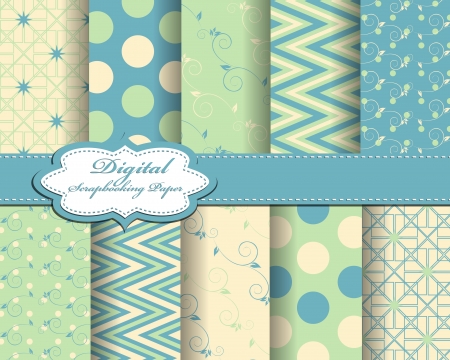 set of abstract paper for scrapbookのイラスト素材