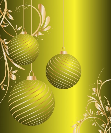 stylized vector Christmas ball on decorative backgroundのイラスト素材