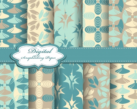 set of pattern paper for scrapbookのイラスト素材