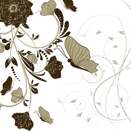 abstract vector flower background のイラスト素材