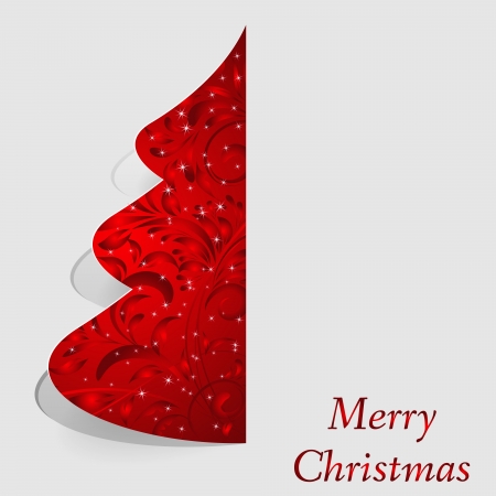 stylized decorative floral Christmas tree on decorative のイラスト素材