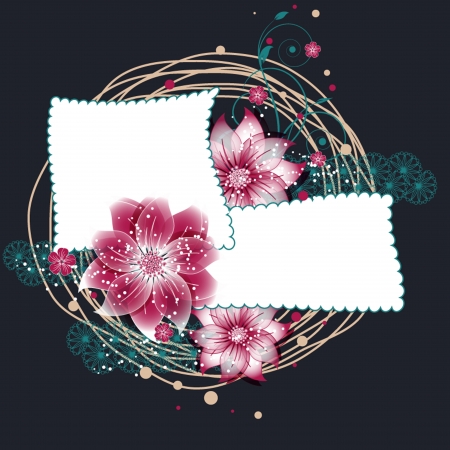 Floral scrapbook card.のイラスト素材