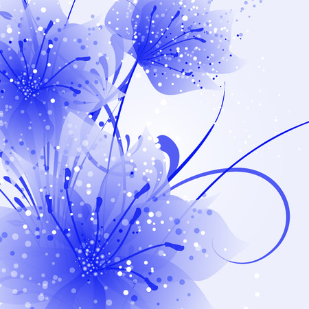 abstract vector flower background with butterflyのイラスト素材
