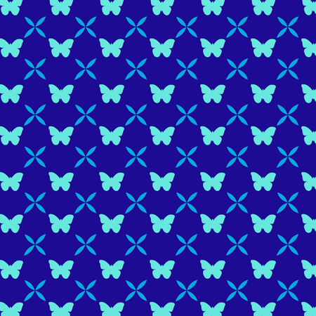 vector flower abstract pattern background with butterfly のイラスト素材