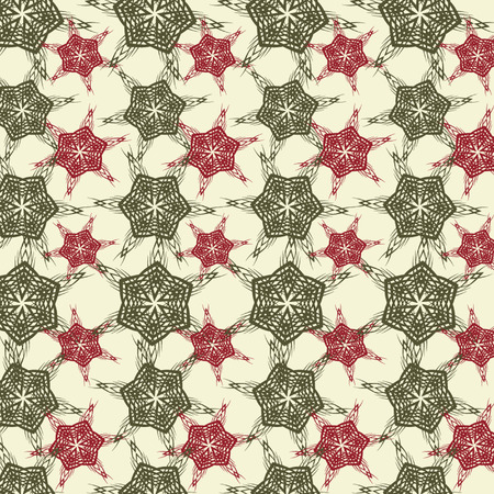 vector Christmas abstract snowflakes pattern backgroundのイラスト素材