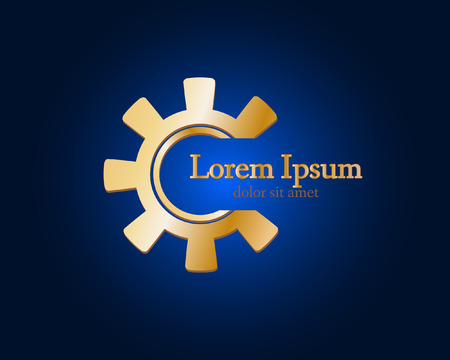 Gear logo. Vctor logo concept illustration. Technology, Mechanical logo. Template Design element. Corporate logotype for production, service, maintenance business. Network computers application. Icon.のイラスト素材