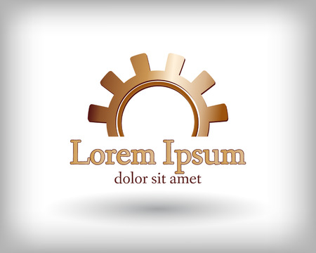 Gear logo. Vector logo concept illustration. Technology, Mechanical logo. Template Design element. Corporate logotype for production, service, maintenance business. Network computers application. Icon.Network computers application. Icon.のイラスト素材