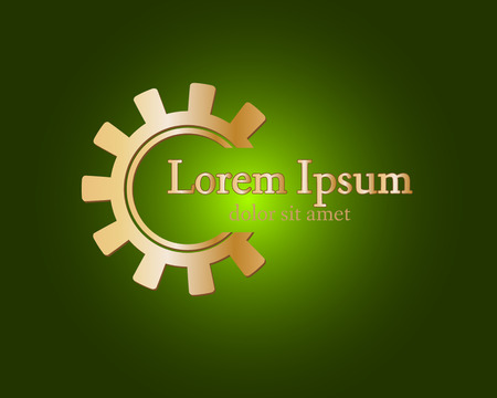 Gear logo. Vctor logo concept illustration. Technology, Mechanical logo. Template Design element. Corporate logotype for production, service, maintenance business. Network computers application. Icon.のイラスト素材