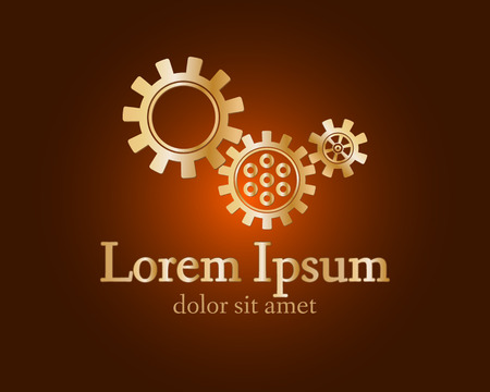 Gear logo. Vctor logo concept illustration. Technology, Mechanical logo. Template Design element. Corporate logotype for production, service, maintenance business. Network computers application. Icon.のイラスト素材