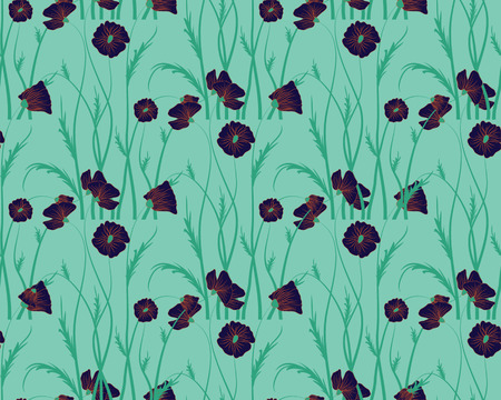 Floral seamless pattern. Vector. Seamless texture with flowers. Endless floral pattern. Abstract...