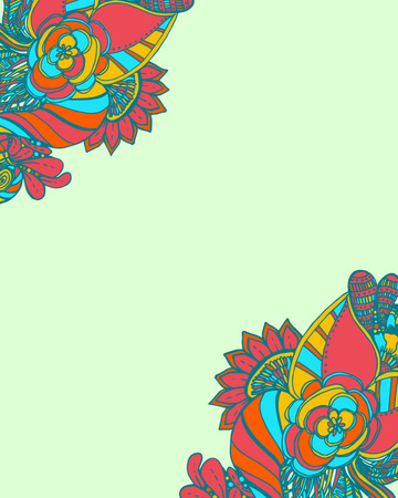  Hand Drawn Texture with Flowers.のイラスト素材