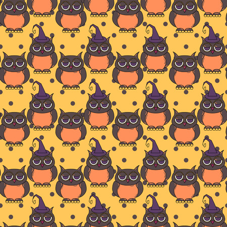 Seamless halloween pattern, flat style. Endless texture. Use for wallpaper, textiles, pattern fills, web page backgroundのイラスト素材