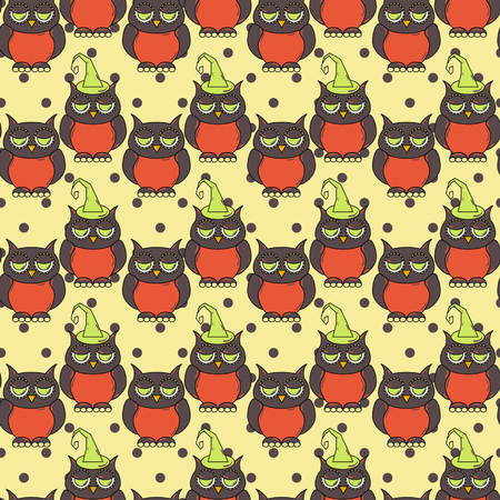 Seamless halloween pattern, flat style. Endless texture. Use for wallpaper, textiles, pattern fills, web page backgroundのイラスト素材